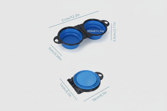 PetGo Duo Bowl - Cuenco mascotas doble plegable