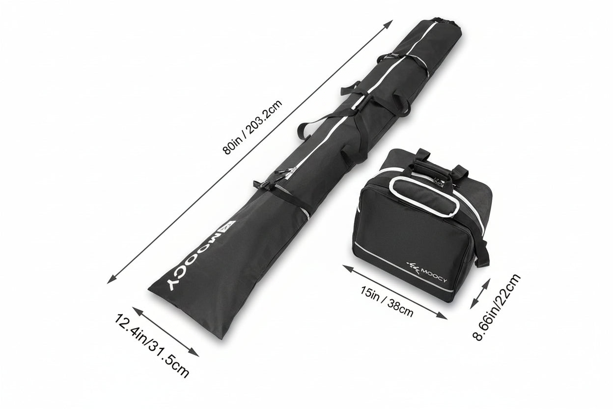 SnowTravel Set - Set 2 en 1 bolsa esquís/snowboard y bolsa accesorios