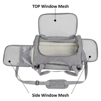 AeroComfort Pet – Transportín de Viaje Antisofoco con Cojín Acolchado