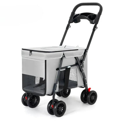 EasyRoll Pet Stroller – Carrito de Viaje Plegable para Perros y Gatos