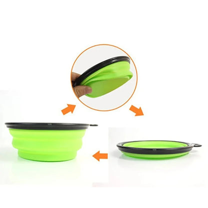 FlexiBowl Clip – Collapsible Silicone Pet Bowl with Carabiner
