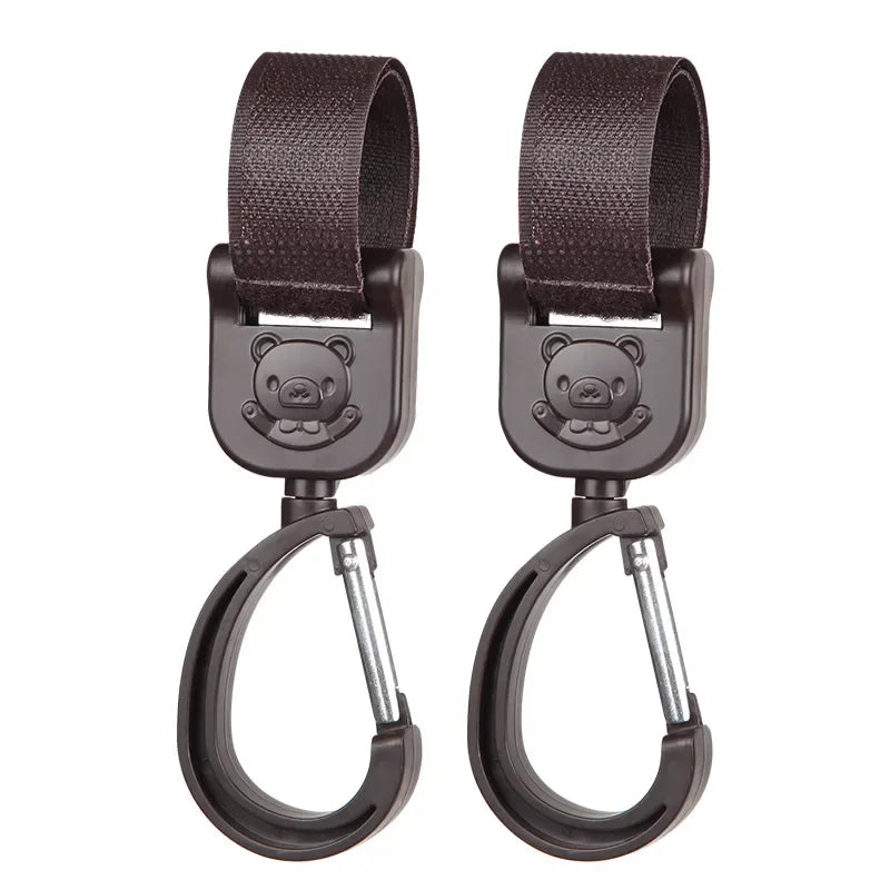 StrollHook – Ganchos Giratorios 360° para Cochecito de Bebé (Pack 2)