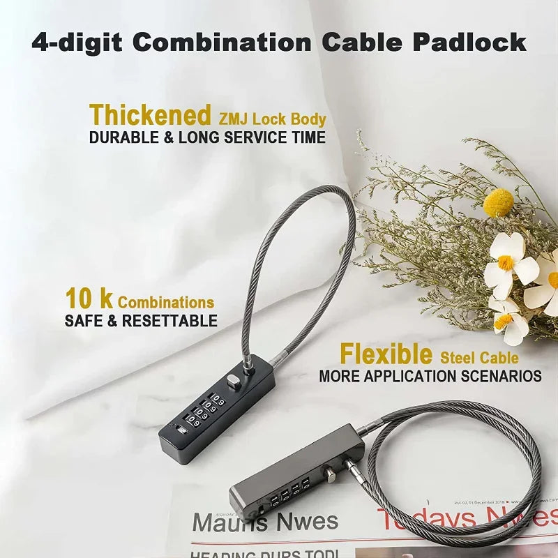 SecureFlex – Candado de Cable con Combinación Reseteable