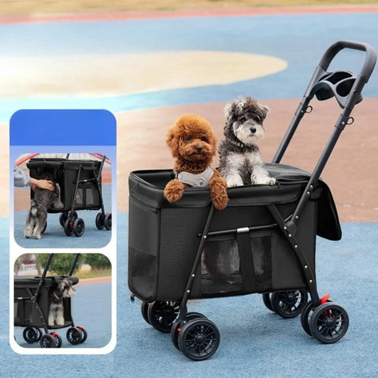 EasyRoll Pet Stroller – Carrito de Viaje Plegable para Perros y Gatos