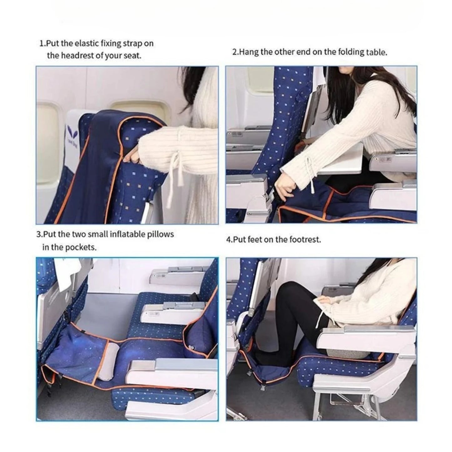 TravelComfy – Hamaca de Viaje para Avión, Tren y Coche