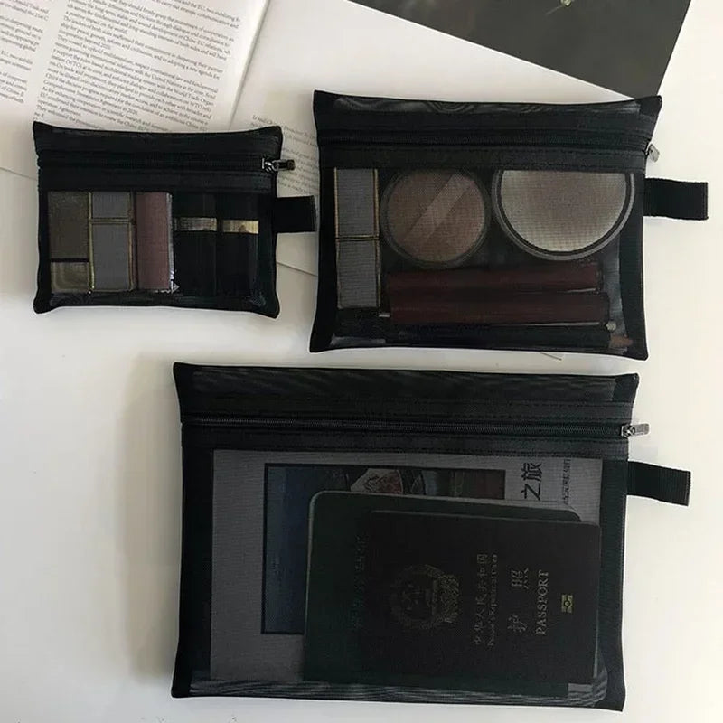 GlamMesh – Set de Organizadores de Maquillaje en Malla