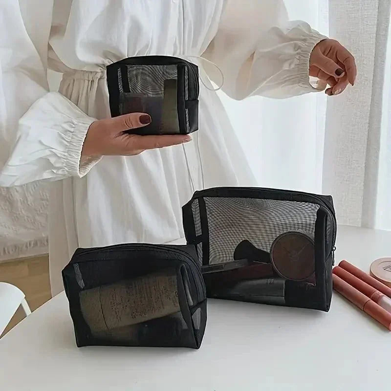 GlamMesh – Set de Organizadores de Maquillaje en Malla