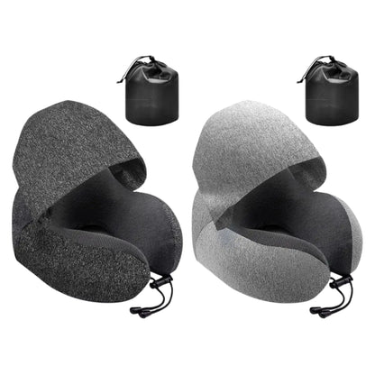 UComfort - U-Shaped Travel Pillow with Hood and Memory Foam