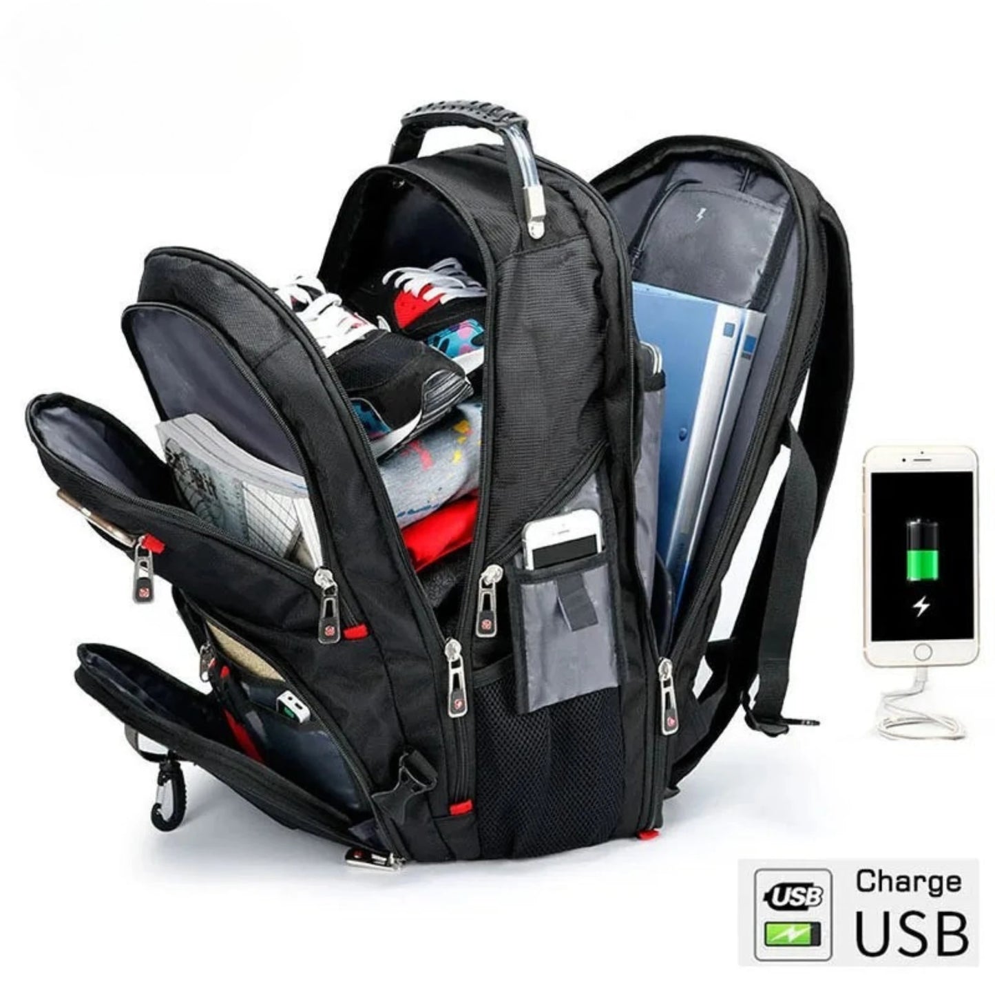 SwissPro 17” – Mochila Multifuncional para Viaje y Trabajo