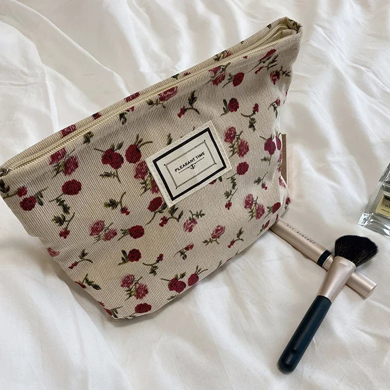 Velvet Bloom – Quilted Velvet Toiletry Bag