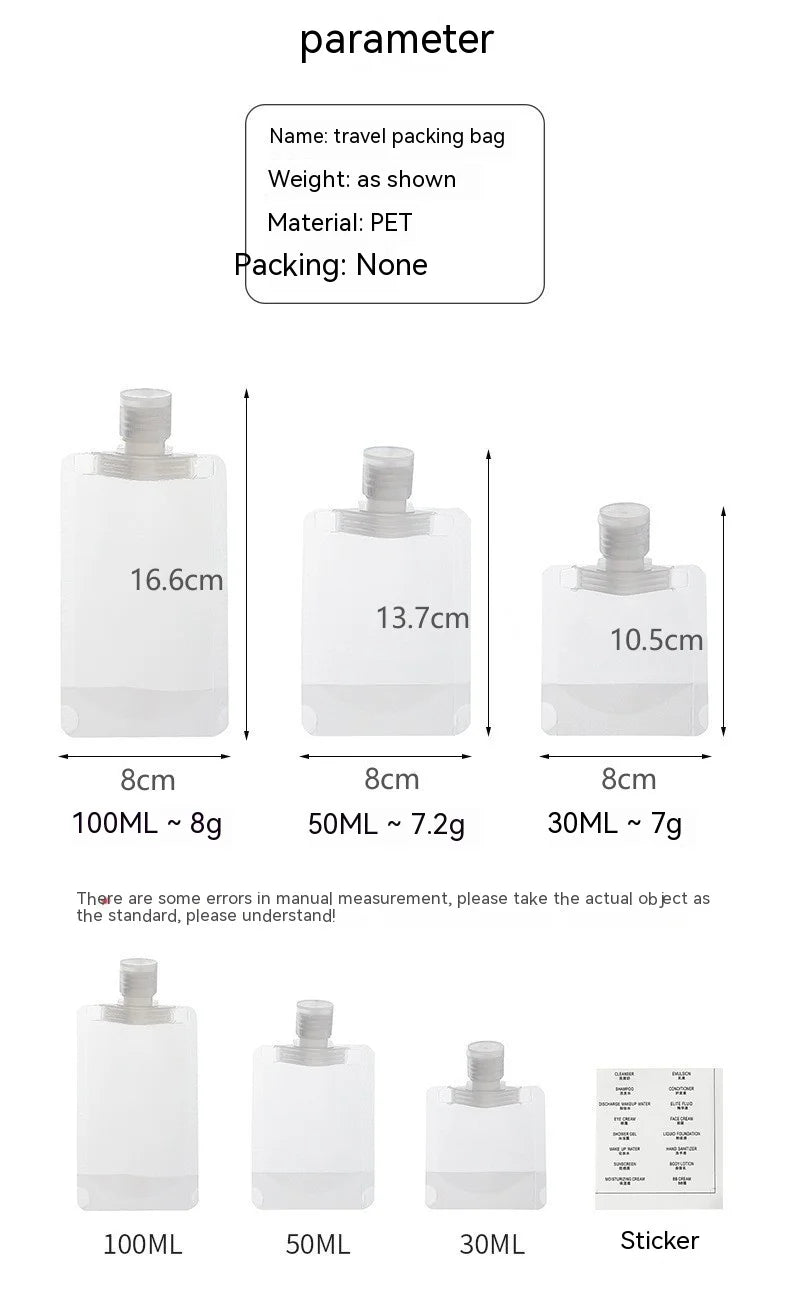 TravelPure – Set de Botellas Reutilizables para Viaje (5 Uds.)