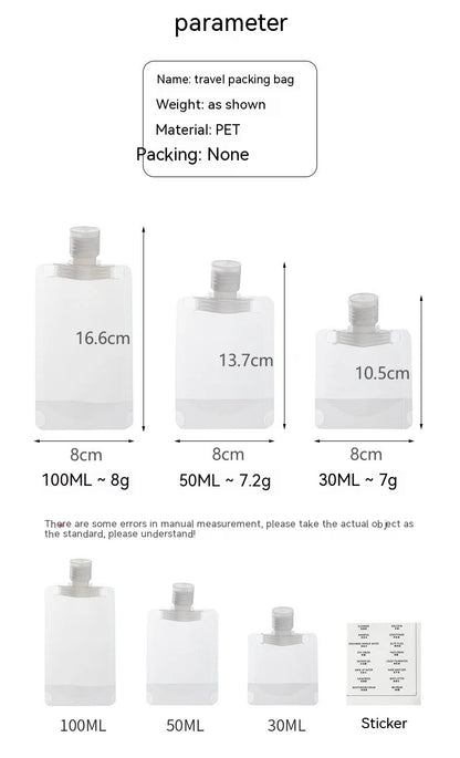 TravelPure – Set de Botellas Reutilizables para Viaje (5 Uds.)