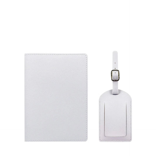 TravelMate Duo – PU Leather Passport Holder and Luggage Tag Set