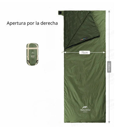 Naturehike-saco de dormir de algodón ultraligero para acampar, impermeable para pareja individual saco de dormir, senderismo turístico, primavera y verano, LW180
