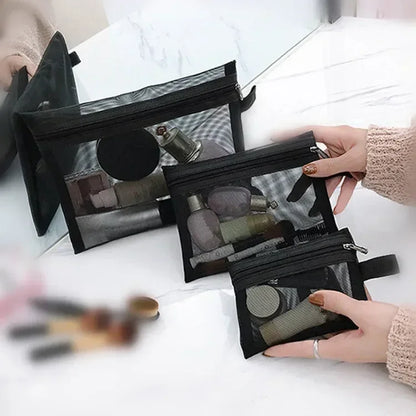 GlamMesh – Set de Organizadores de Maquillaje en Malla