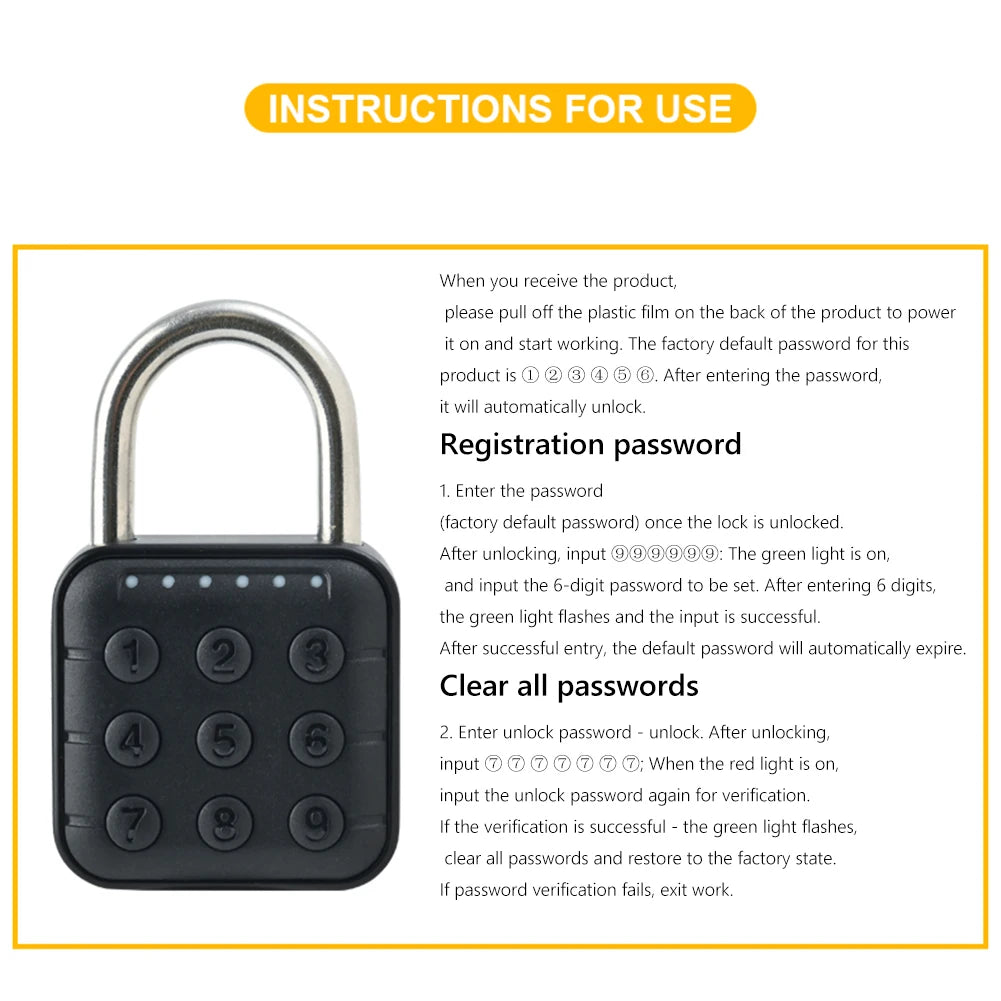 Smart Lock Pro – Candado Antirrobo con APP Tuya y Huella Dactilar