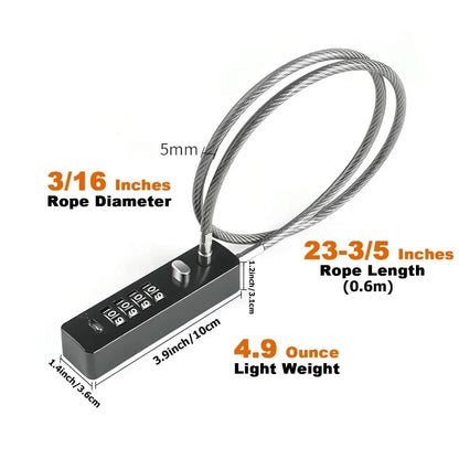 SecureFlex – Candado de Cable con Combinación Reseteable