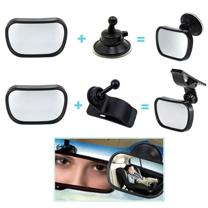 SafeView – Espejo Retrovisor Ajustable para Asiento de Bebé | Monitor 2 en 1 para Coche