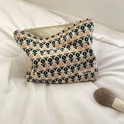Velvet Bloom – Quilted Velvet Toiletry Bag
