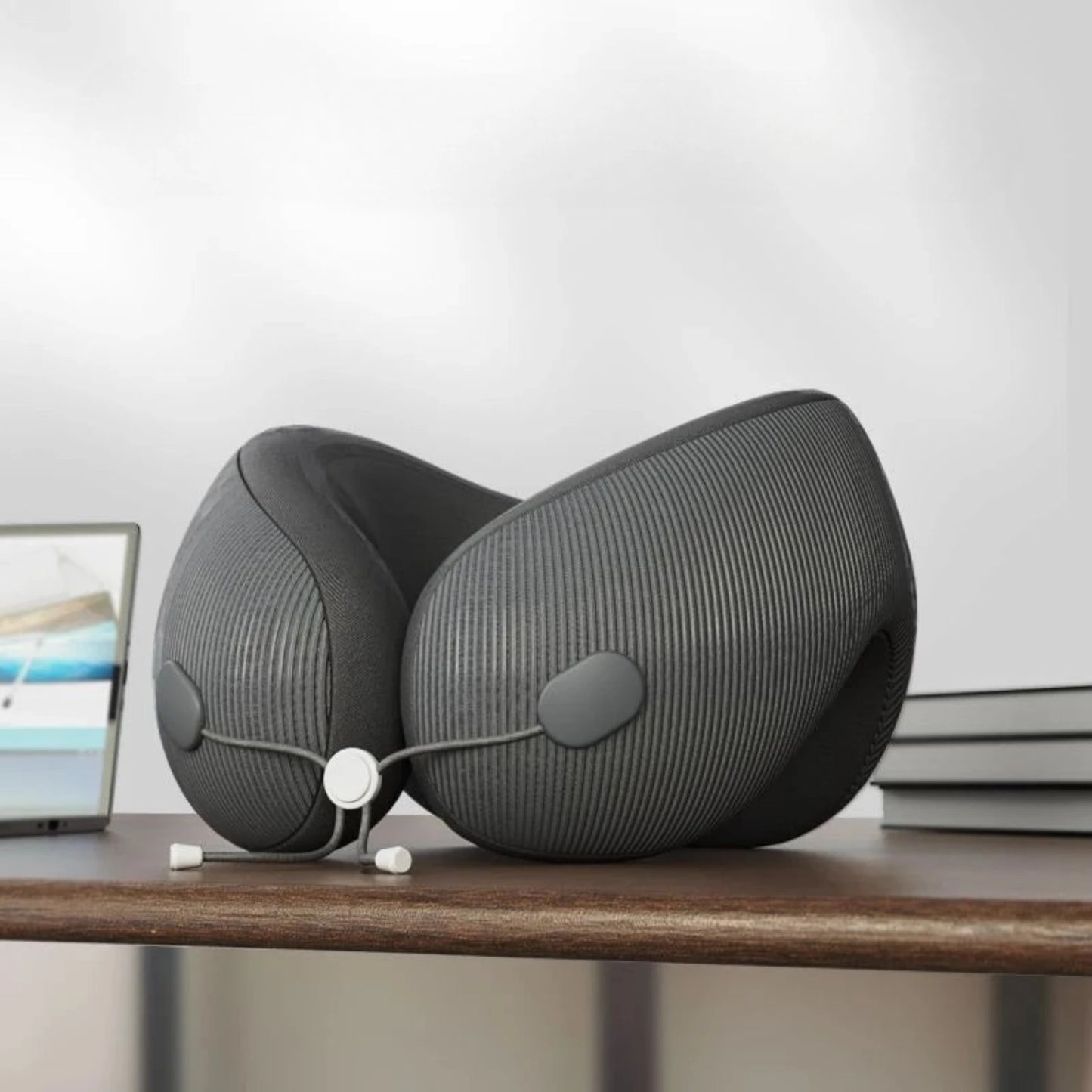 ErgoRelax Pro - Travel Pillow with Memory Foam, Heat, and Massage