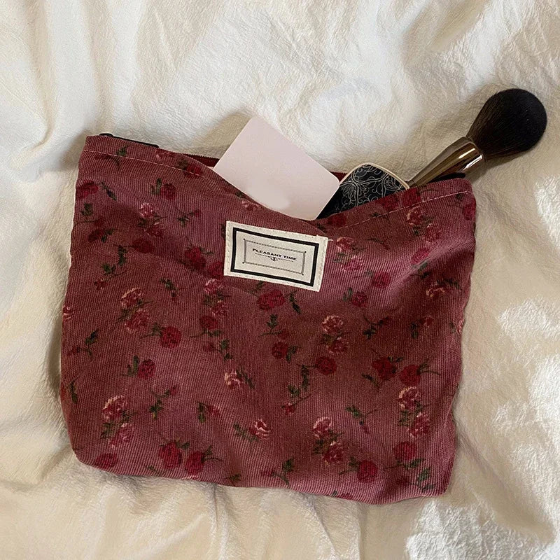 Velvet Bloom – Quilted Velvet Toiletry Bag