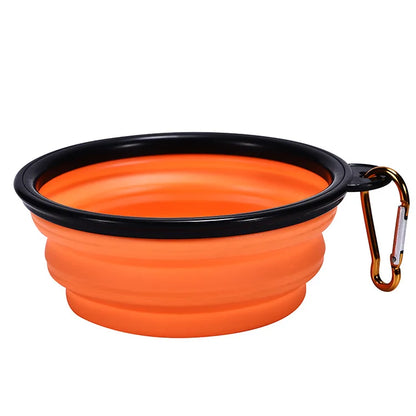 FlexiBowl Clip – Collapsible Silicone Pet Bowl with Carabiner