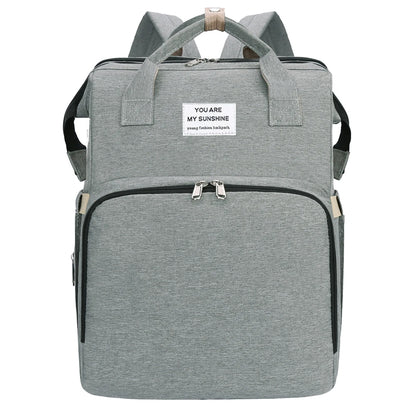 BabyCare – Mochila Multifuncional para Mamá y Bebé con Cuna Plegable y Red Antimosquitos