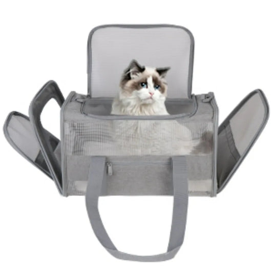 AeroComfort Pet – Transportín de Viaje Antisofoco con Cojín Acolchado