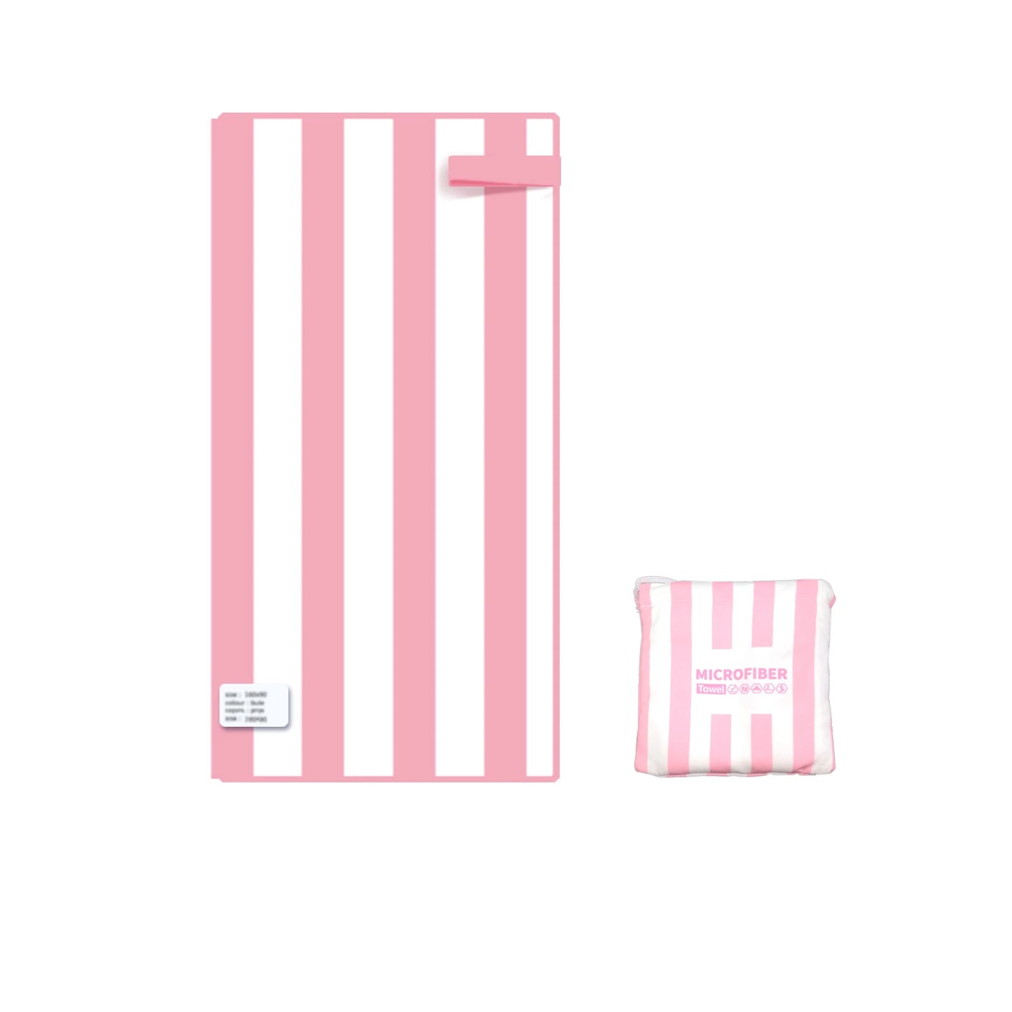 BreezeStripes – Toalla de Playa de Microfibra con Bolsa Portátil