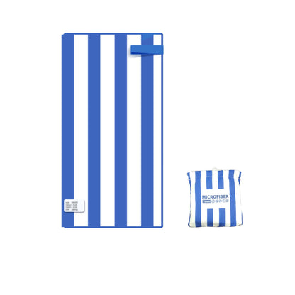 BreezeStripes – Toalla de Playa de Microfibra con Bolsa Portátil