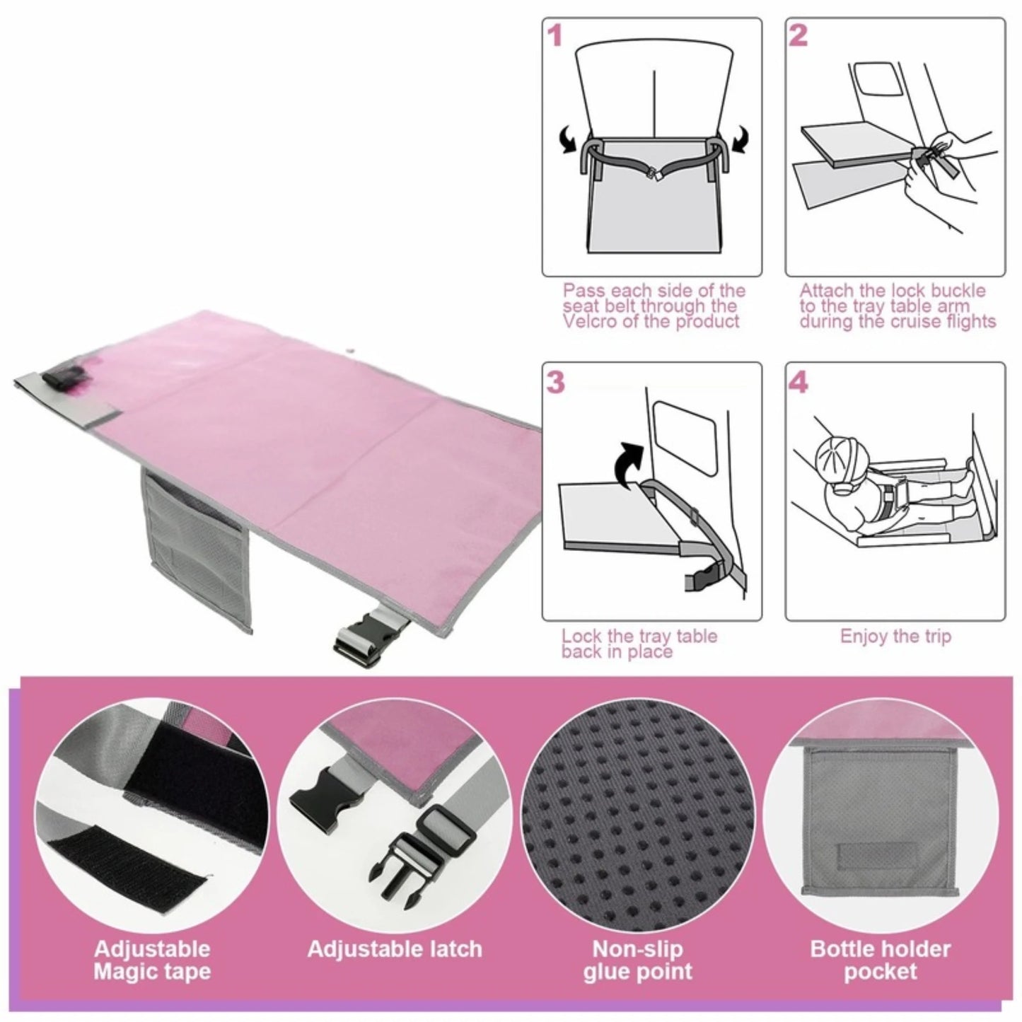 SkyNap Kids – Cama de Viaje para Avión con Bolsa de Transporte