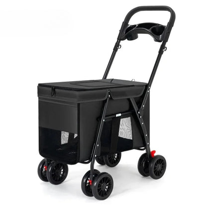 EasyRoll Pet Stroller – Carrito de Viaje Plegable para Perros y Gatos