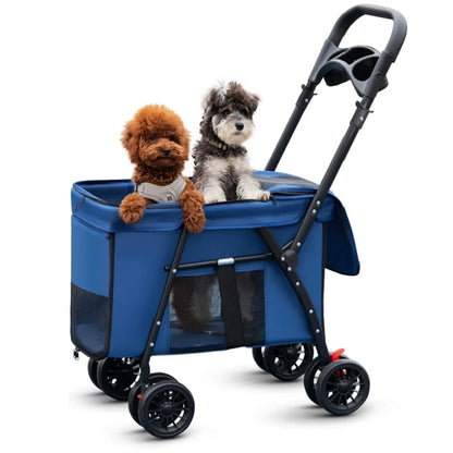 EasyRoll Pet Stroller – Carrito de Viaje Plegable para Perros y Gatos