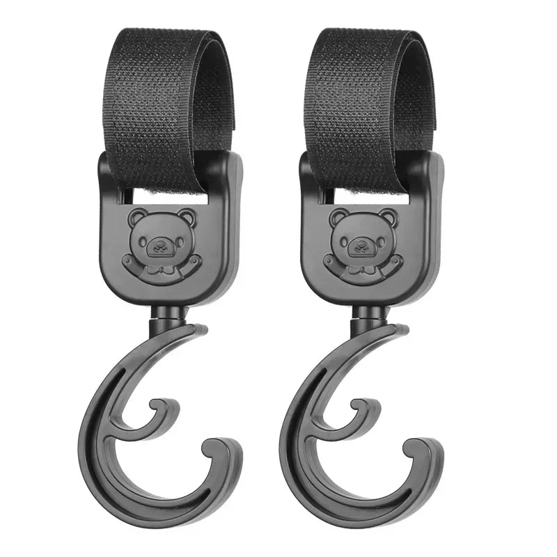 StrollHook – Ganchos Giratorios 360° para Cochecito de Bebé (Pack 2)