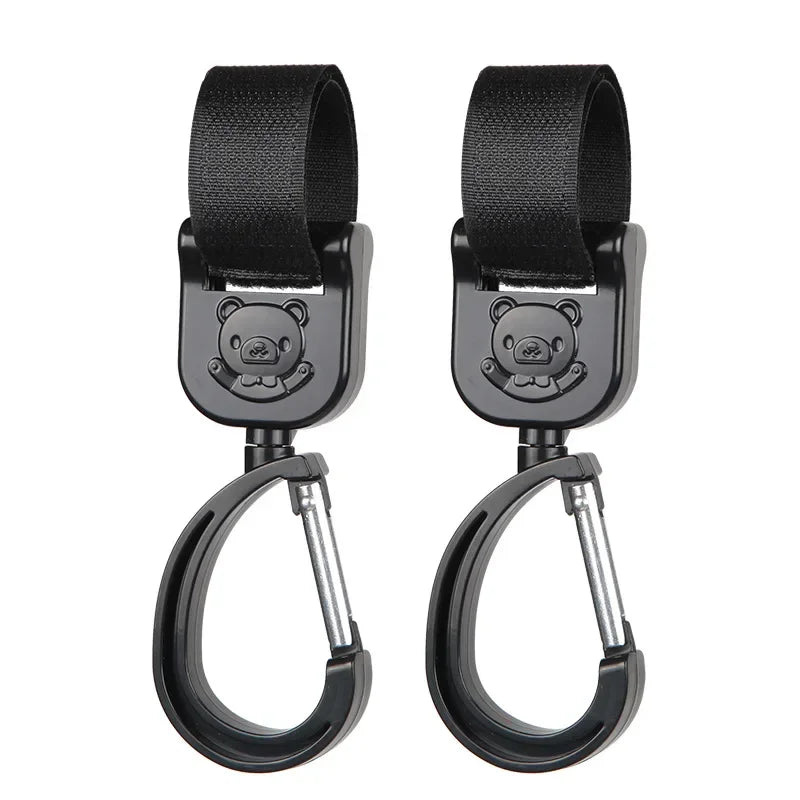 StrollHook – Ganchos Giratorios 360° para Cochecito de Bebé (Pack 2)