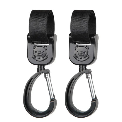 StrollHook – Ganchos Giratorios 360° para Cochecito de Bebé (Pack 2)