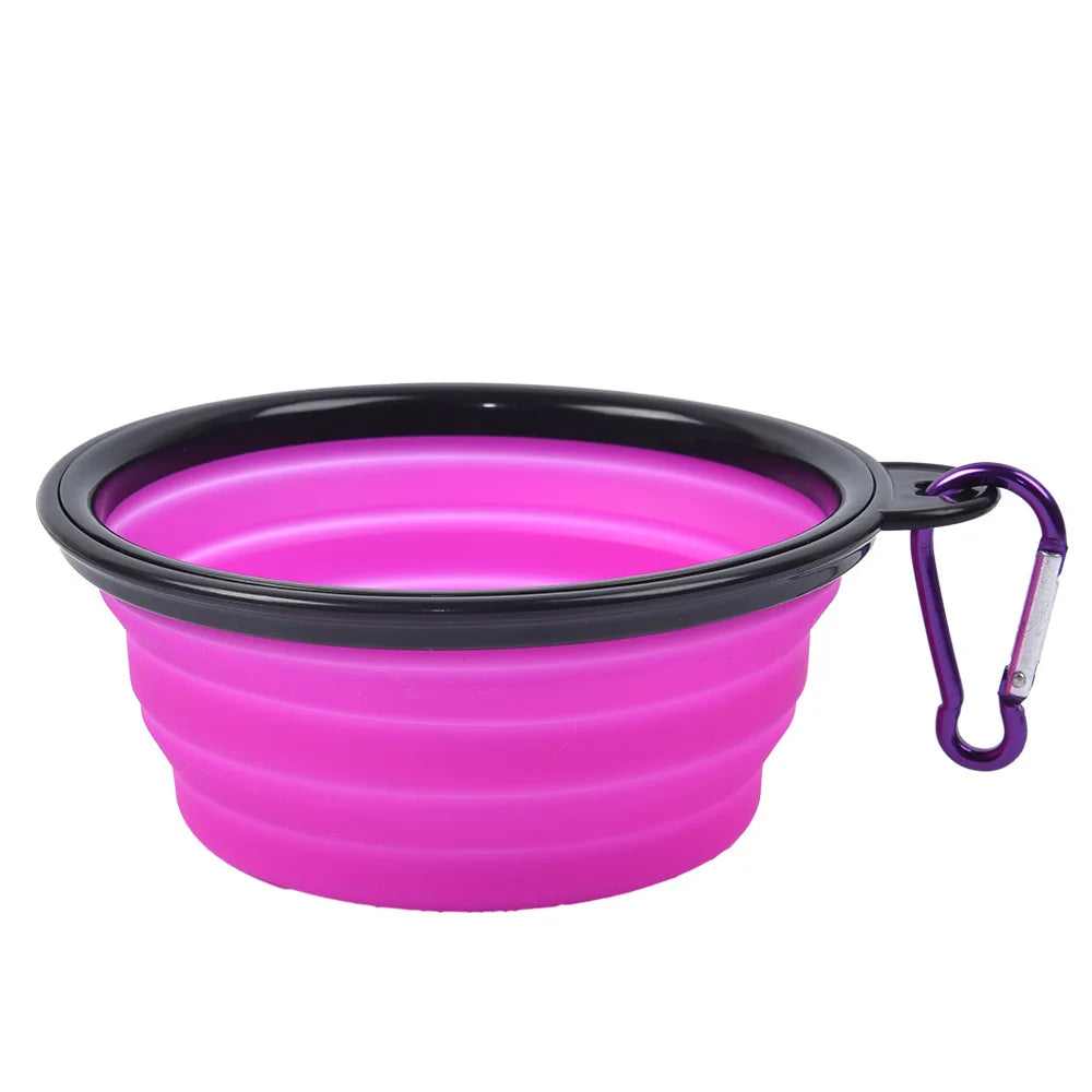 FlexiBowl Clip – Collapsible Silicone Pet Bowl with Carabiner