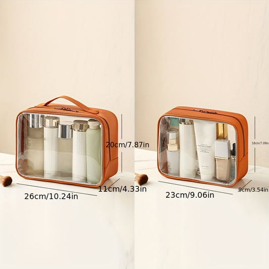 ClearVoyage Pouch - Neceser de piel y transparente