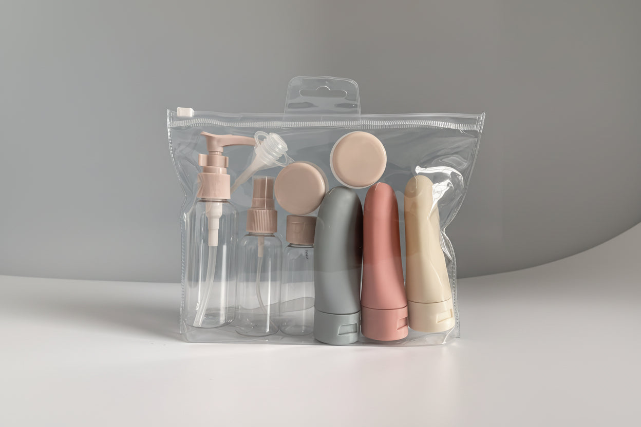 FLY-PACK Essentials - Set de Viaje Anti-Derrame